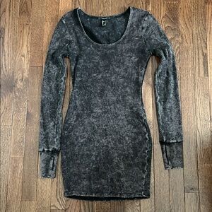 Forever 21 Charcoal Ribbed Mini Dress